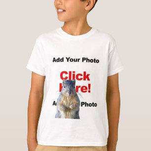 Füge ein Eichhörnchen benutzerdefiniertes Foto Kin T-Shirt
