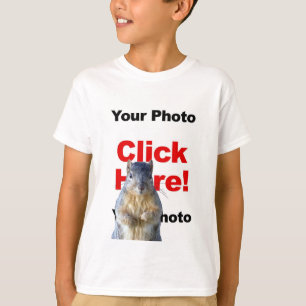 Füge ein individuelles Eichhörnchen-Foto-Kinder-T- T-Shirt
