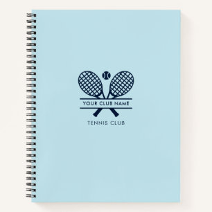 Füge Vereinsname Tennis Team Navy Blau Logo hinzu Notizbuch