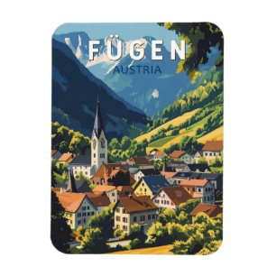 Fugen Österreich Illustration Reise Kunst Vintage Magnet