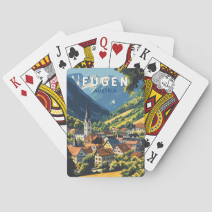 Fugen Österreich Illustration Reise Kunst Vintage Spielkarten