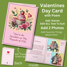 Fügen Sie 2 Foto, Sprinklen auf den Cupcake Valent