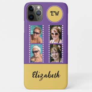 Fügen Sie 4 Fotos Buchstaben gelb und lila hinzu Case-Mate iPhone Hülle