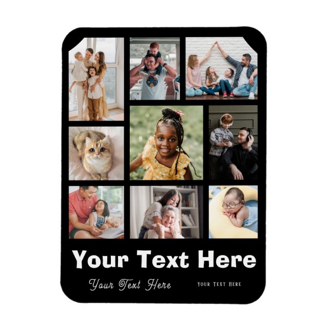 Fügen Sie 9 Fotos und Ihren bevorzugten Bildmagnet Magnet (Vertikal)