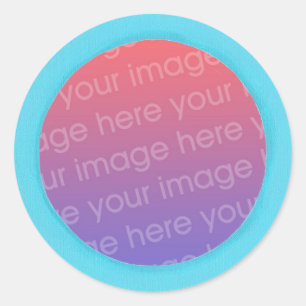 Fügen Sie Baby-Fotoaufkleber, in einem blauen Runder Aufkleber