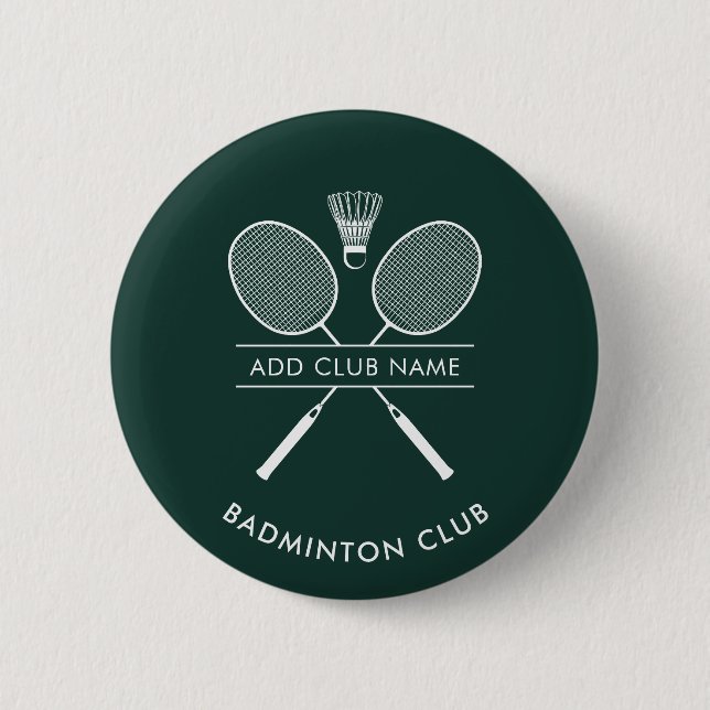 Fügen Sie Badminton Club Name Rackets Icon Custom  Button (Vorderseite)