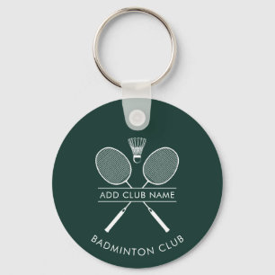 Fügen Sie Badminton Club Name Rackets Icon Custom  Schlüsselanhänger
