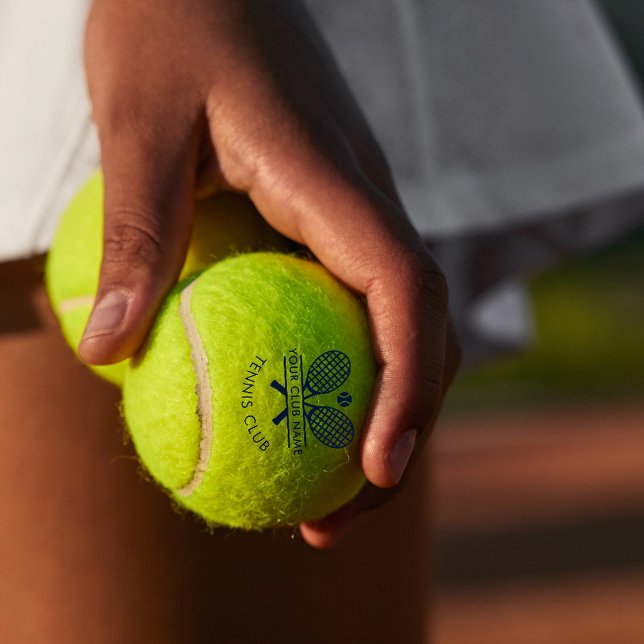 Fügen Sie Clubname Tennis Team Navy Custom hinzu Tennisbälle (Lawn Tennis Club Custom Training Coach Tennis Balls)