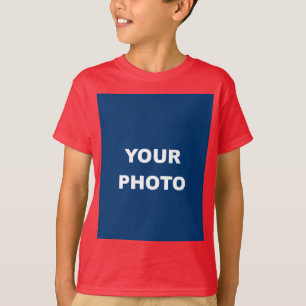 Fügen Sie das Bild-Foto-Logo in Rot hinzu T-Shirt