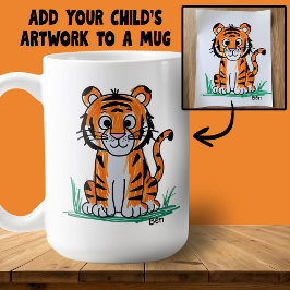 Fügen Sie das Kunstwerk Ihres Kindes auf eine Tass Kaffeetasse