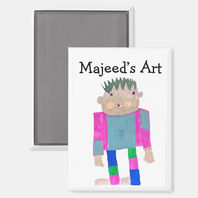 Fügen Sie das Kunstwerk Ihres Kindes hinzu  Magnet (Vorderseite/Rückseite)