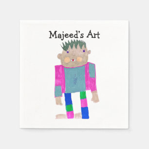 Fügen Sie das Kunstwerk Ihres Kindes hinzu Serviette