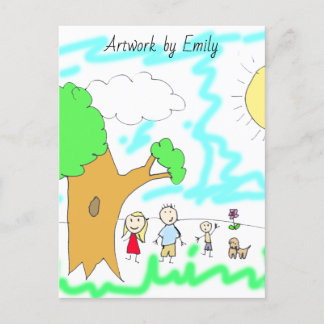 Fügen Sie dem ein Kinderwerk hinzu Postkarte