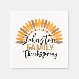 Fügen Sie dem Erntedank Papier einen Familiennamen Serviette