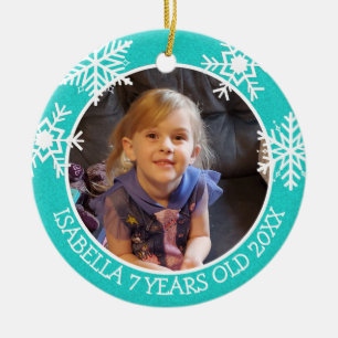 Fügen Sie dem Weihnachtsfest das Bild Ihres Kindes Keramik Ornament