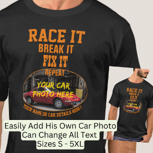 Fügen Sie den Foto-Text seines Autos hinzu, wieder T-Shirt