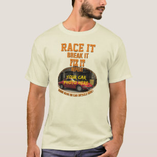 Fügen Sie den Foto-Text seines Autos hinzu, wieder T-Shirt