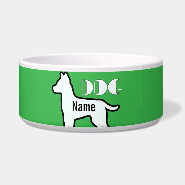 Fügen Sie den Namen des Hundes Grünes Begleiter hi Napf (Vorderseite)