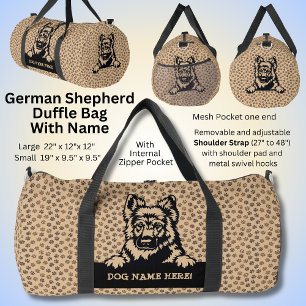 Fügen Sie den Namen des Hundes oder Ihren Namen hi Duffle Bag