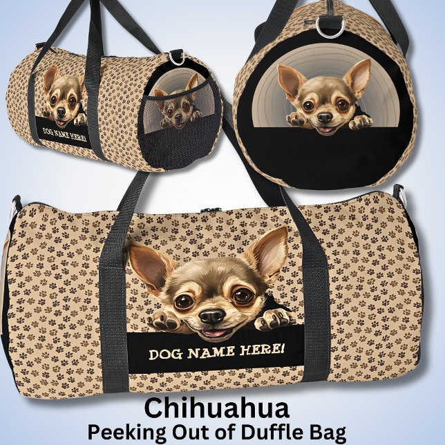 Fügen Sie den Namen Ihres Hundes hinzu, Chihuahua Duffle Bag (Von Creator hochgeladen)
