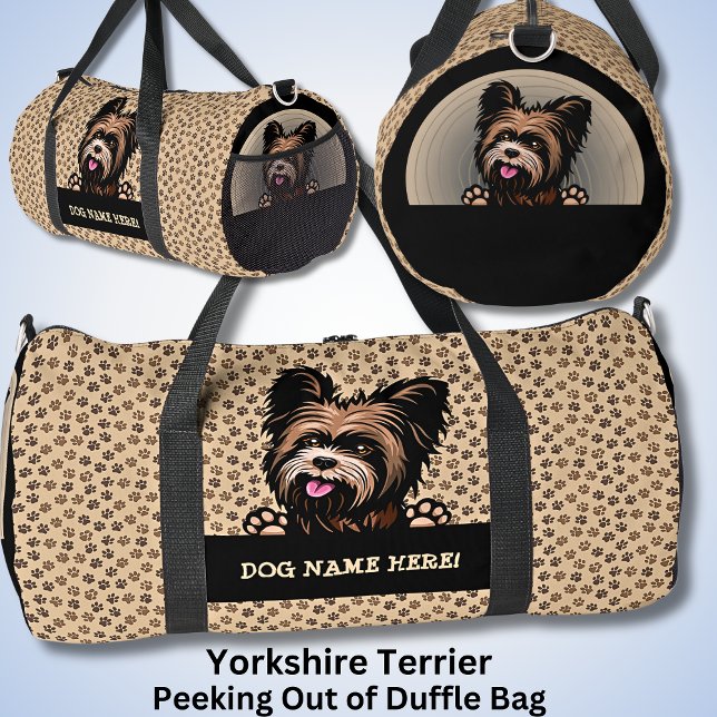 Fügen Sie den Namen Ihres Hundes hinzu, Yorkshire  Duffle Bag (Von Creator hochgeladen)