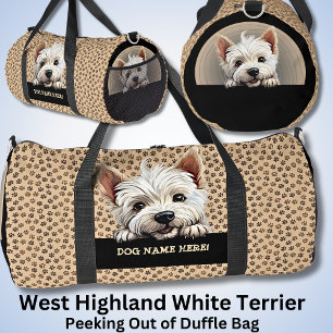 Fügen Sie den Namen Ihres Hundes West Highland Whi Duffle Bag