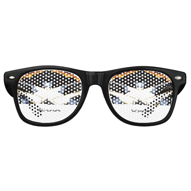 Fügen Sie den Namen "Text braun schwarze Klavierta Partybrille (Vorderseite)