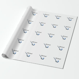 Fügen Sie den Namen "Text Golf Club Sportausrüstun Geschenkpapier