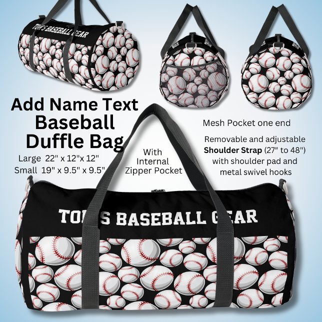 Fügen Sie den Namen Text hinzu, Toms Baseballrad Duffle Bag (Von Creator hochgeladen)