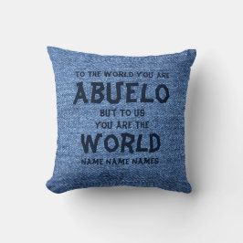 Fügen Sie der Welt Namen hinzu, die Sie Abuelo Gro Kissen