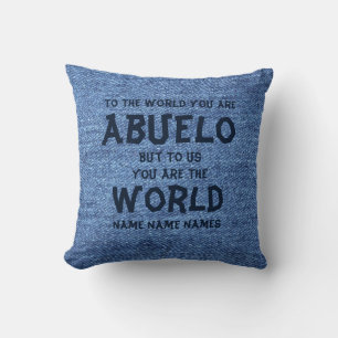 Fügen Sie der Welt Namen hinzu, die Sie Abuelo Gro Kissen