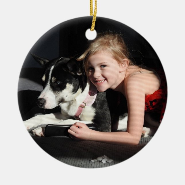 Fügen Sie diesem benutzerdefinierten Weihnachten e Keramik Ornament (Vorne)