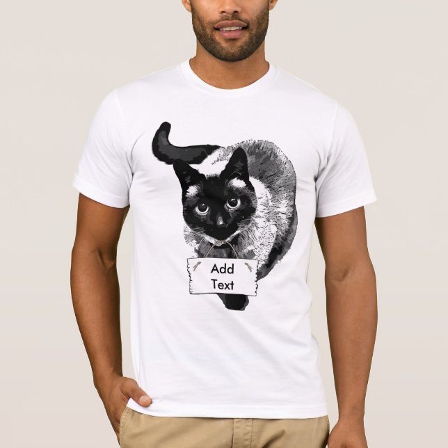 Fügen Sie dieser lustigen Katze, die ein Zeichen t T-Shirt (Vorderseite)