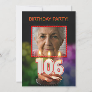 Fügen Sie ein Bild, 106. Geburtstagsfeier Einladun Einladung