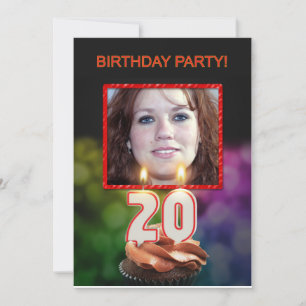 Fügen Sie ein Bild, 20. Geburtstagsparty Einladung