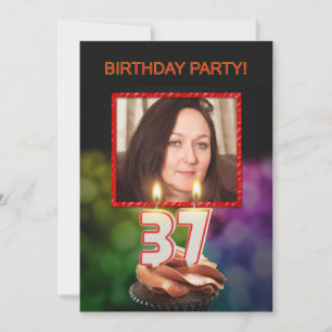 Fügen Sie ein Bild, 37. Geburtstagsparty Einladung