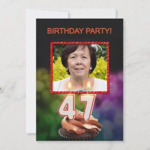Fügen Sie ein Bild, 47. Geburtstagsparty Einladung