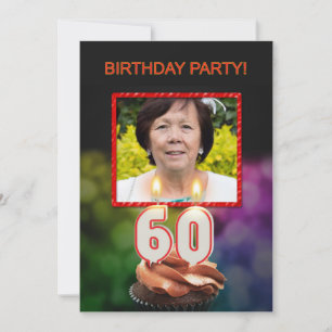 Fügen Sie ein Bild, 60. Geburtstagsparty Einladung
