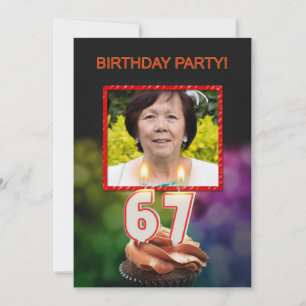 Fügen Sie ein Bild, 67. Geburtstagsparty Einladung