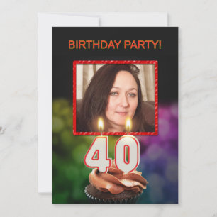 Fügen Sie ein Bild hinzu, 40. Geburtstag-Party Ein Einladung