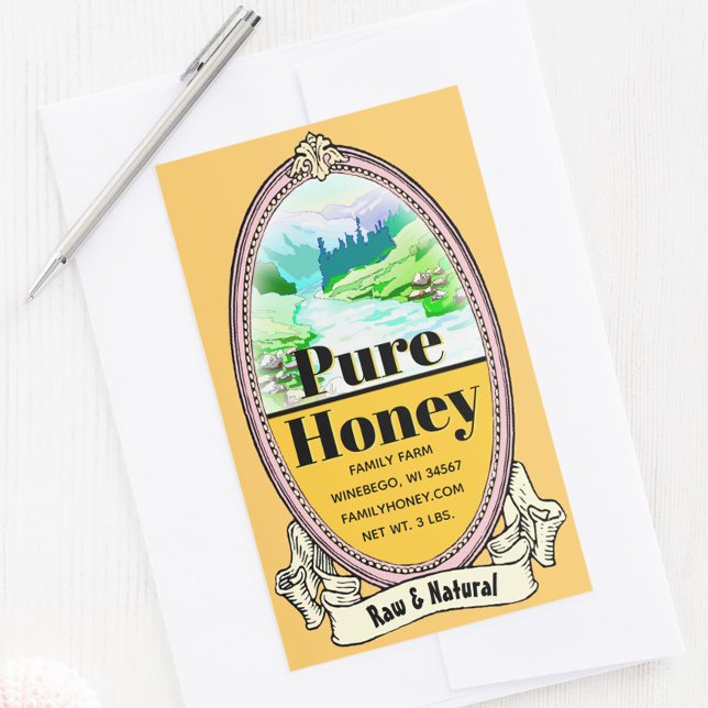 Fügen Sie ein Foto Honey Jar ein Rechteckiger Aufkleber (Von Creator hochgeladen)