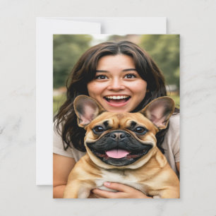 Fügen Sie ein Foto von French Bulldog hinzu und pe Mitteilungskarte