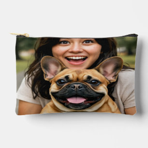 Fügen Sie ein Foto von French Bulldog hinzu und pe Zubehörtasche