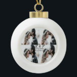 Fügen Sie ein paar Foto fröhlich verheirateten Add Keramik Kugel-Ornament<br><div class="desc">Gestaltung</div>