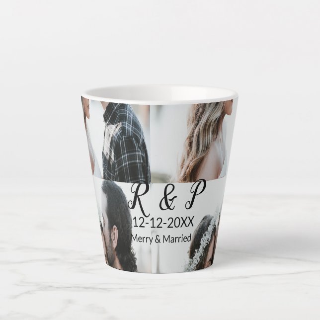 Fügen Sie ein paar Foto fröhlich verheirateten Add Milchtasse (Vorderseite)