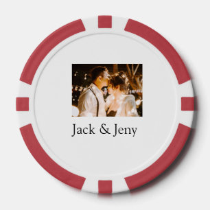 Fügen Sie ein Paar-Foto-Name Valentinstag Liebe ro Pokerchips