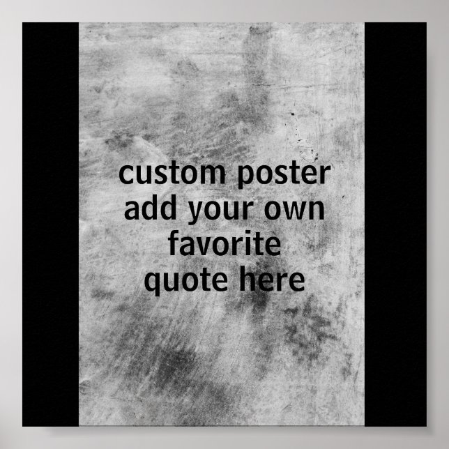 fügen Sie ein Zitat Poster grau gestresste Farbe D (Vorne)