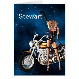 Fügen Sie eine Namenskarte mit einem Motorrad