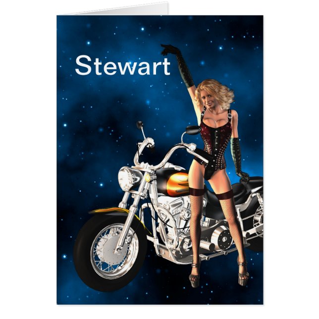 Fügen Sie eine Namenskarte mit einem Motorrad (Vorne)