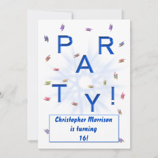 Fügen Sie einem Jungen einen Namen, eine Party Ein Einladung